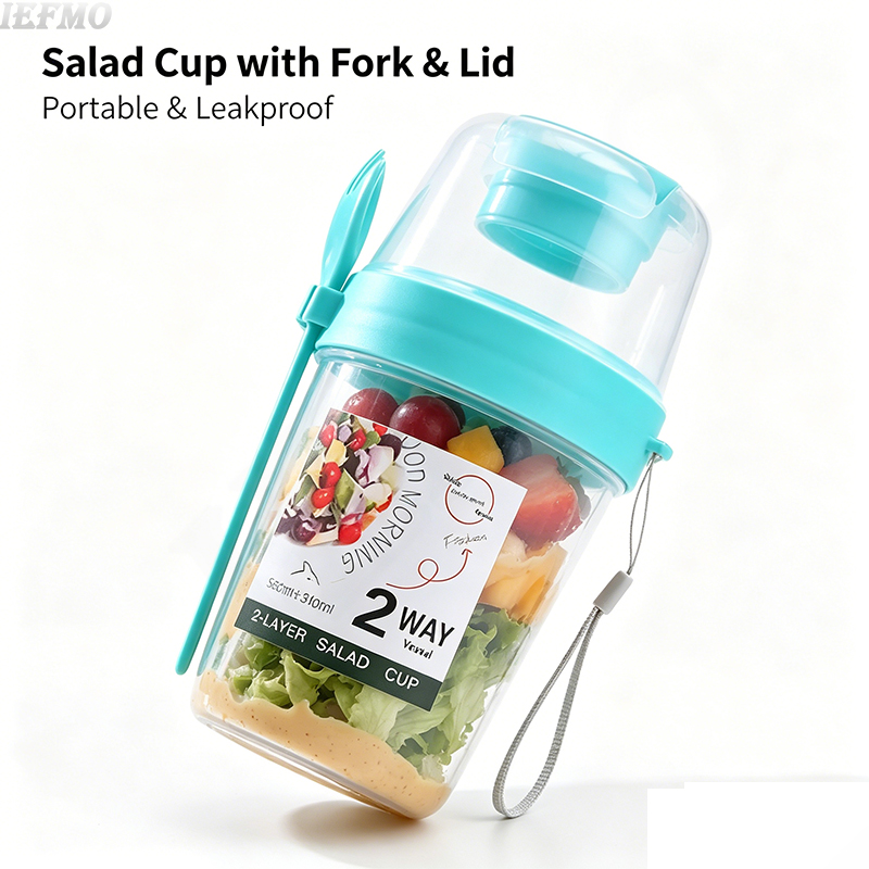 Food Snacks For Weight Loss - On-the-Go Salad Bowl Set with Built-In