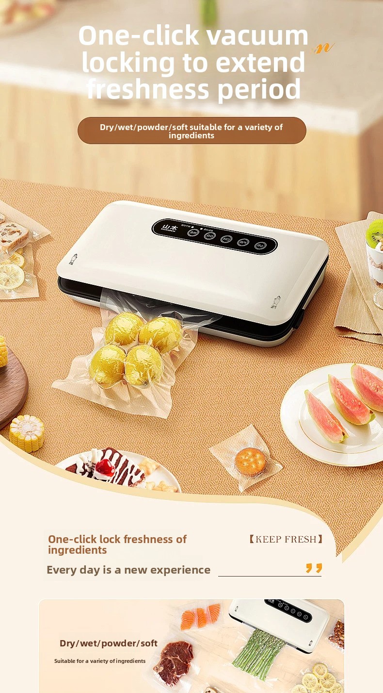 Food With Snacks - Mini Vacuum Sealer Machine Automatic Household