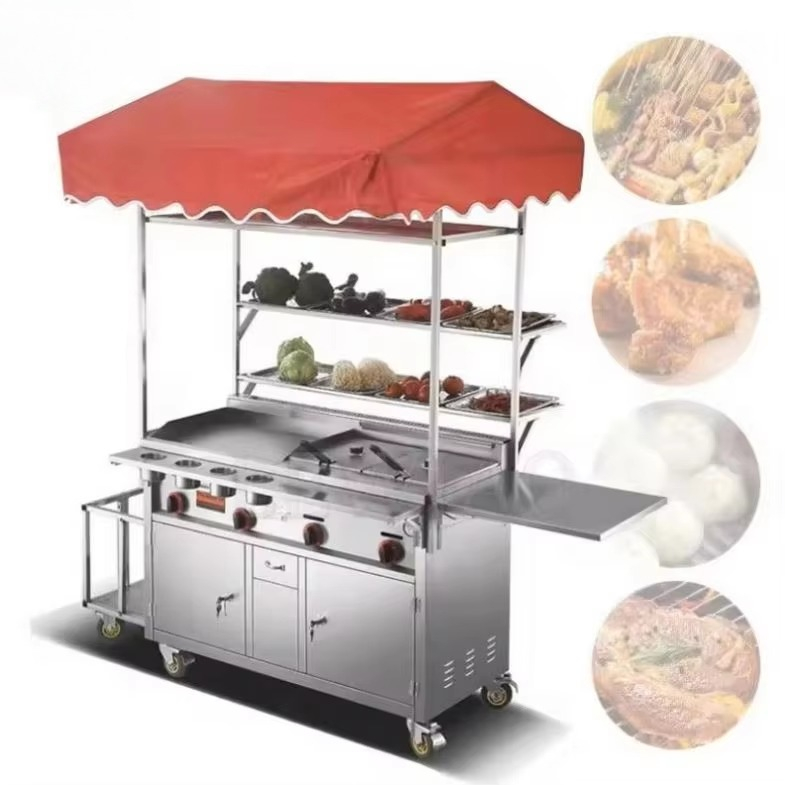 Food Snacks Catering - Mobile Food Cart Trailer Stainless Steel