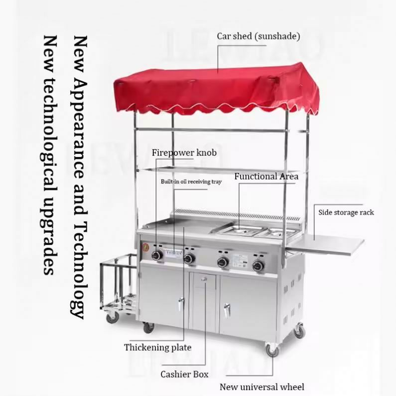 Mobile Food Cart Trailer Stain - đánh giá và giá Food Snacks Catering