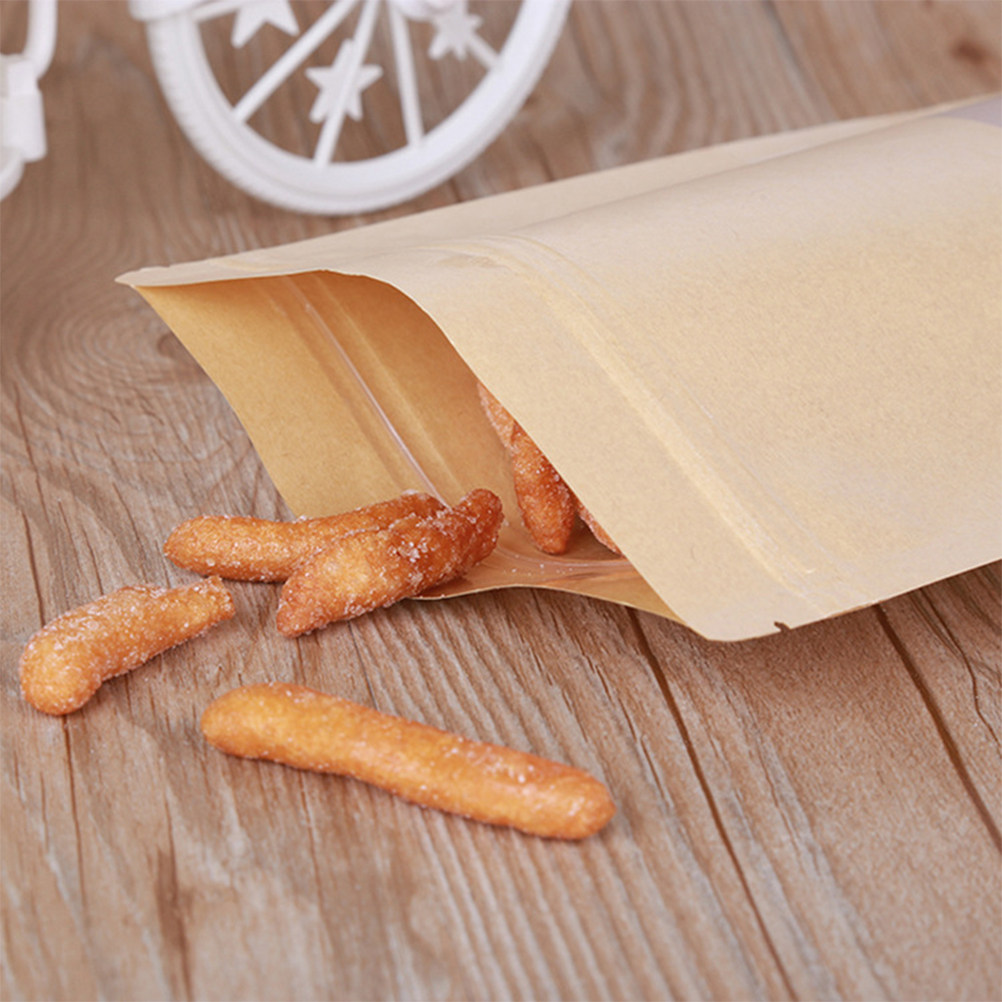 50Pcs Kraft Paper Zipper Seale - đánh giá và giá Food With Snacks