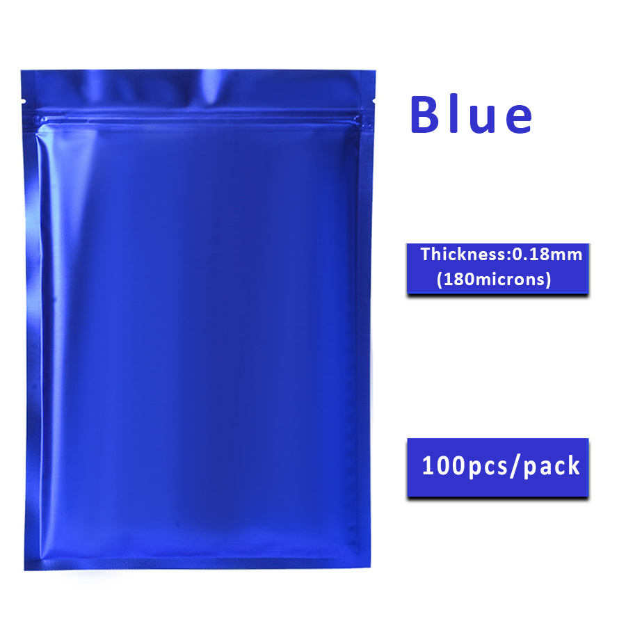 100pcs Matte Blue Foil Zipper  - đánh giá và giá Food With Snacks
